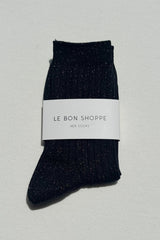 Her Socks Black Glitter