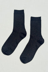 Her Socks Black Glitter