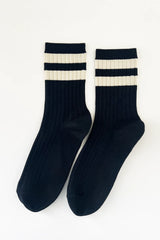 Her Varsity Sock Black