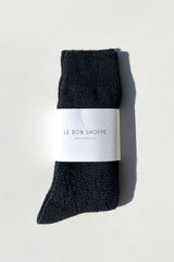 Modal Eyelet Socks Jet Black