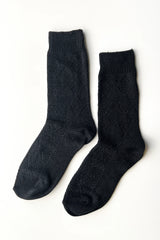Modal Eyelet Socks Jet Black