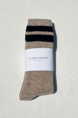 Snow Varsity Sock Beige Black