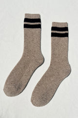 Snow Varsity Sock Beige Black