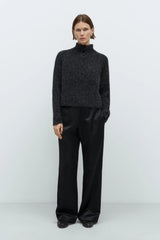 Baby Alpaca Polo Sweater Anthracite