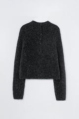Baby Alpaca Polo Sweater Anthracite