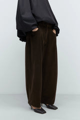 Corduroy Baggy Pants Brown