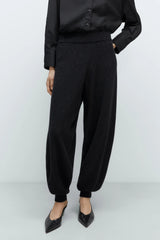 Flecked Cotton Pants Anthracite