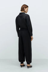 Flecked Cotton Pants Anthracite