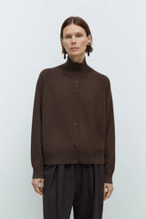 Merino Wool Buttoned Sweater Espresso