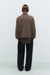 Merino Wool Cardigan Taupe