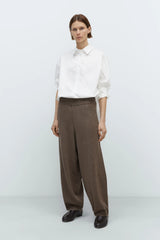 Merino Wool Curved Pants Taupe