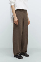 Merino Wool Curved Pants Taupe