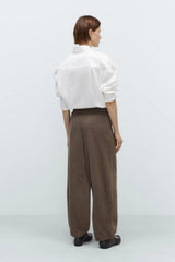 Merino Wool Curved Pants Taupe