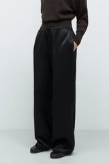 Satin Relaxed Pant Black