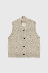 Flecked Cotton Vest Natural