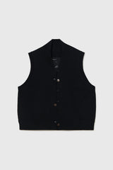 Merino Wool Waistcoat Black