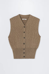 Flecked Cotton Waistcoat Copal