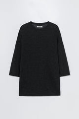 Merino Wool Oversized Tee Anthracite