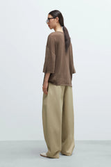 Merino Wool Oversized Tee Deep Taupe
