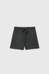 Heather Cotton Shorts Charcoal