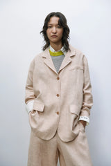Melange Oversized Linen Blazer