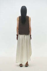 Boat-Neck Waistcoat Brown