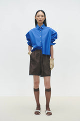 Jacquard Bermuda With Lace Dark Brown