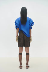 Jacquard Bermuda With Lace Dark Brown