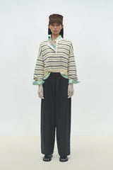 Linen Pants With Lace Black