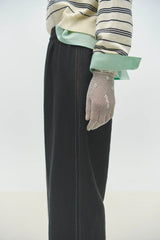 Linen Pants With Lace Black