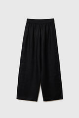 Linen Pants With Lace Black