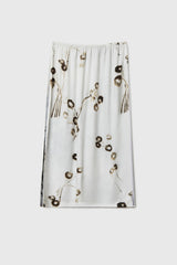 Printed Long Skirt With Lace