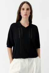 Lace Polo Black