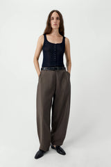 Silk Barrel Pants Taupe