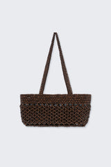 Wooden Beads Mini Bag Brown
