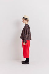 Brown Navy Dot Blouse