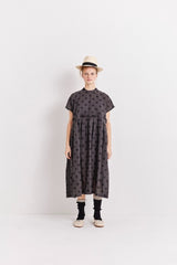 Brown Navy Dot Dress