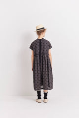Brown Navy Dot Dress