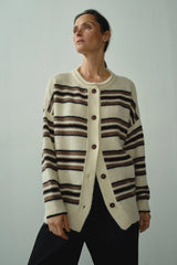Baby Alpaca Multi Stripe Cardigan