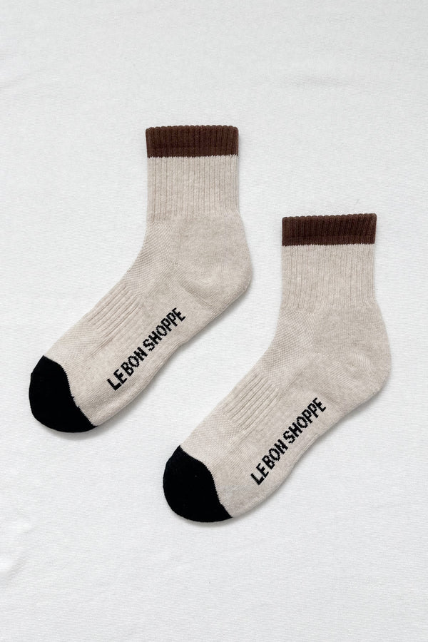 Colour Blocked Girlfriend Socks Black/Coffee