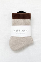 Colour Blocked Girlfriend Socks Black/Coffee