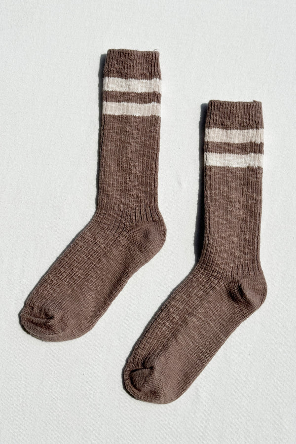 Cottage Varsity Socks Flax