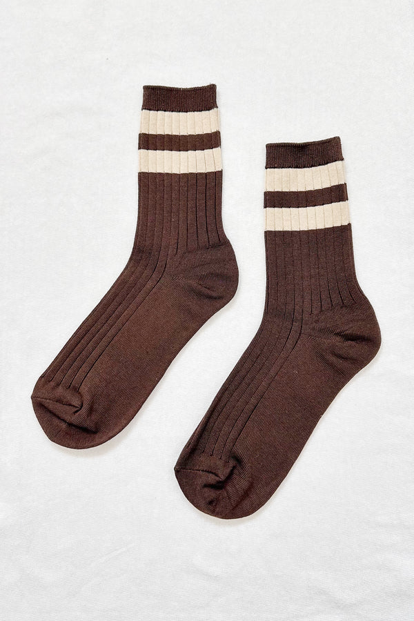 Her Varsity Socks Espresso