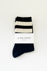 Her Varsity Sock Black