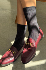Her Socks Black Glitter