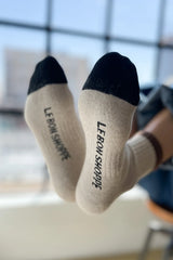 Colour Blocked Girlfriend Socks Black/Coffee