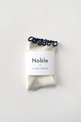 Petite Ruffled Sock White Navy