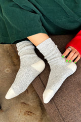 Wool Waffle Socks Stone
