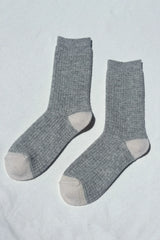 Wool Waffle Socks Stone