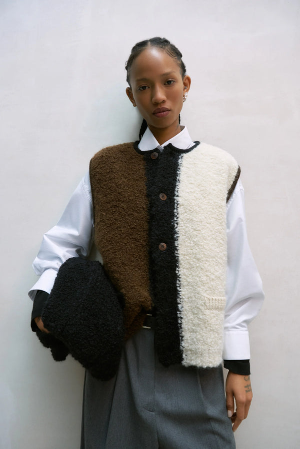 Wool & Mohair Waistcoat Colourblock